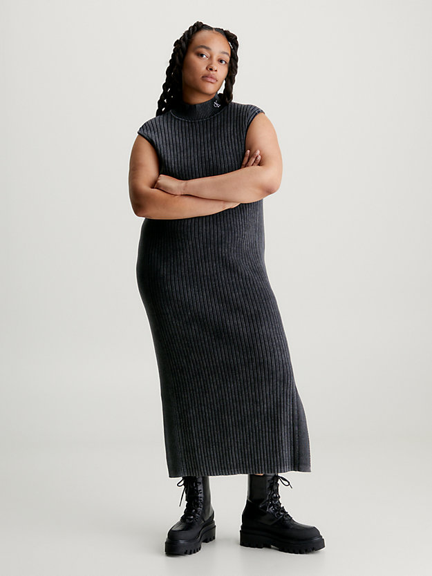 Vestido maxi em malha de algodão lavada