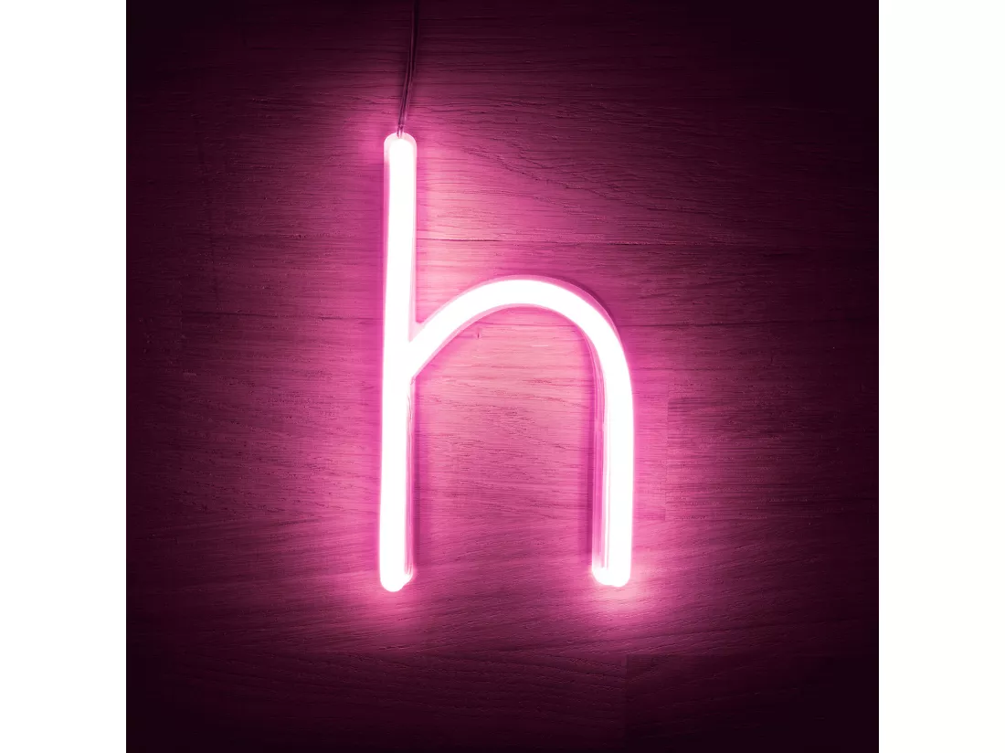 Lettres Néon LED Rose H Rose