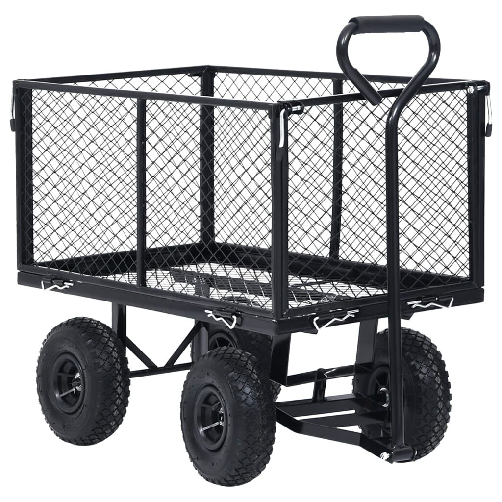 vidaXL Tuinhandtrolley Zwart 350 kg
