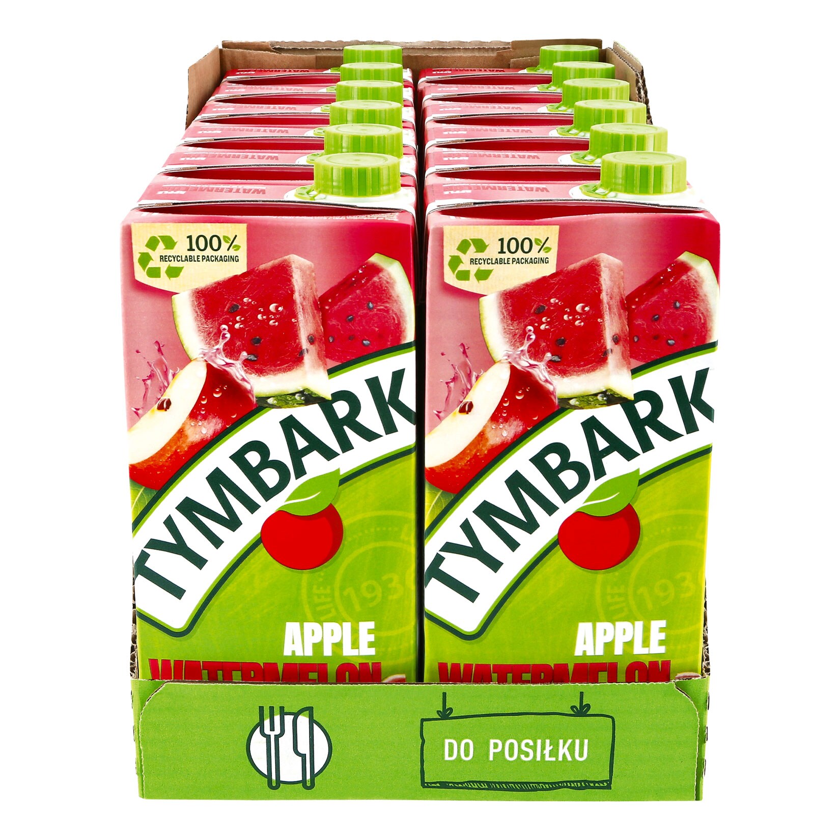 Tymbark Apfel-Wassermelone 1 Liter, 12er Pack