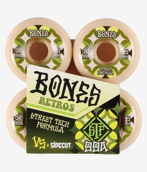 Bones STF Retros V5 Rollen (white green) 55mm 99A 4er Pack