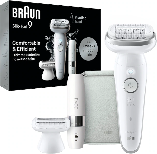 Braun Epilierer »Silk-épil 9-341 SensoSmartTM« mit Rasier- und Trimmeraufsatz & Mini-Rasierer für das Gesicht