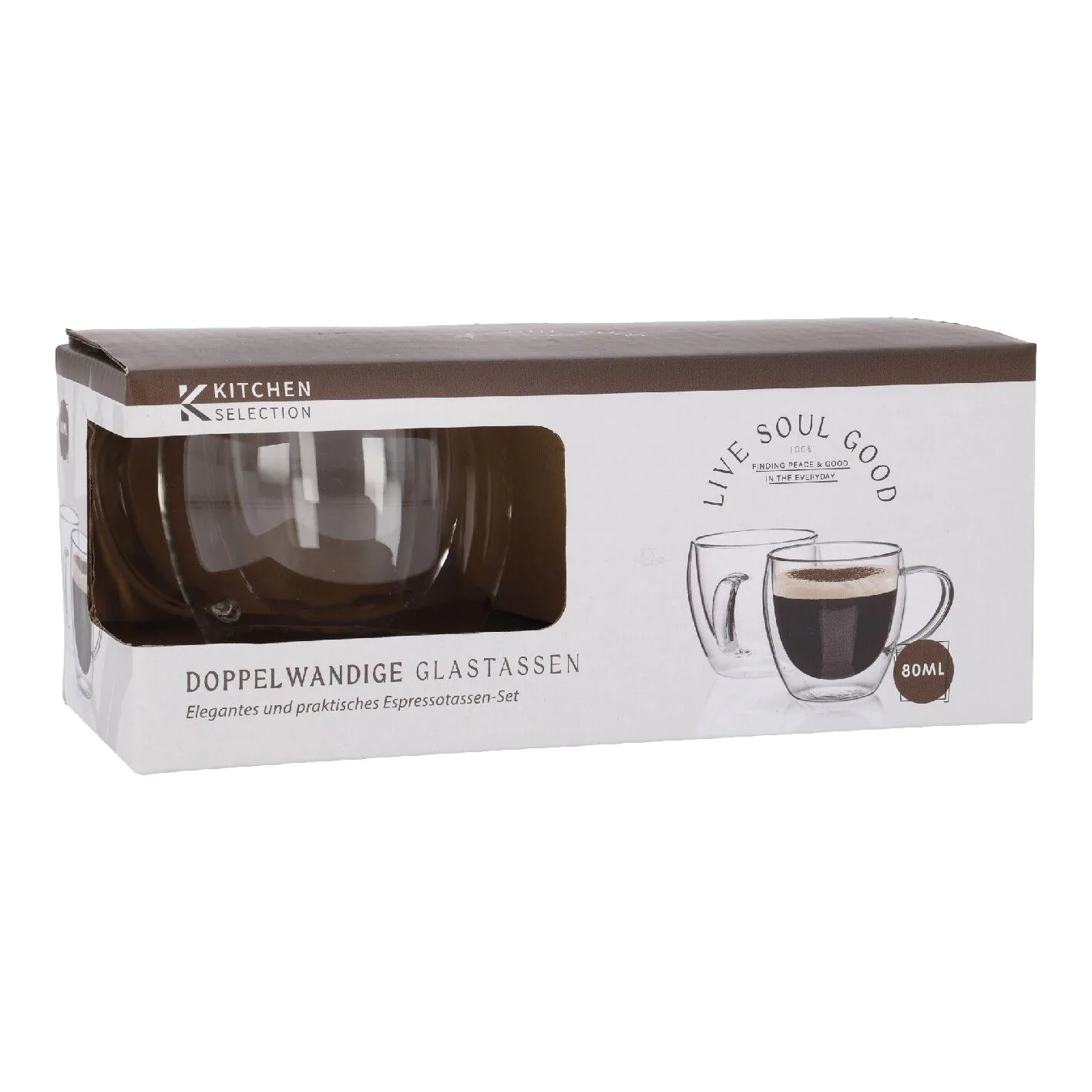 2er Set Doppelwand-Espressoglas, 80 ml