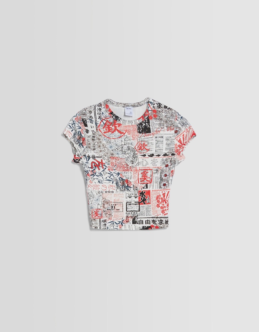 Camiseta de manga curta com estampa