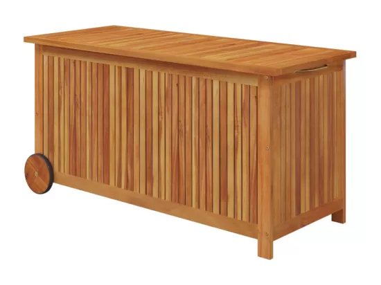 Prolenta Premium - Boîte de rangement de jardin avec roues 113x50x58cm Bois acacia