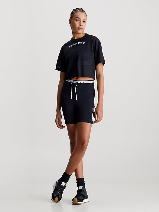 Camiseta cropped de malha para academia