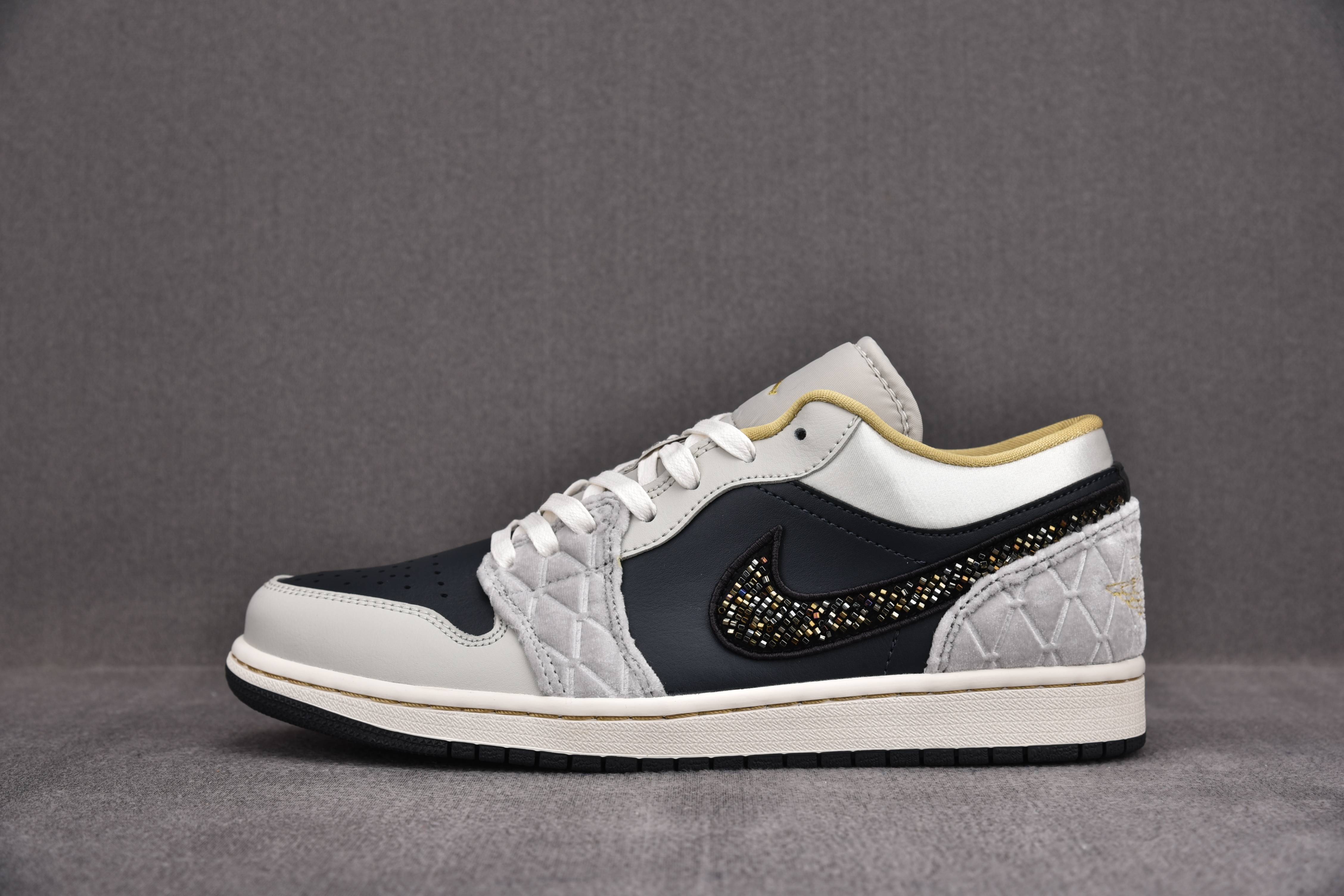 Jordan 1 Low Beaded Swoosh