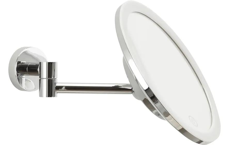 Kosmetikspiegel Visioon LED, Chrom<br>Runder Vergrösserungsspiegel mit LED-Beleuchtung, fünffacher Vergrösserungsfunktion für Details