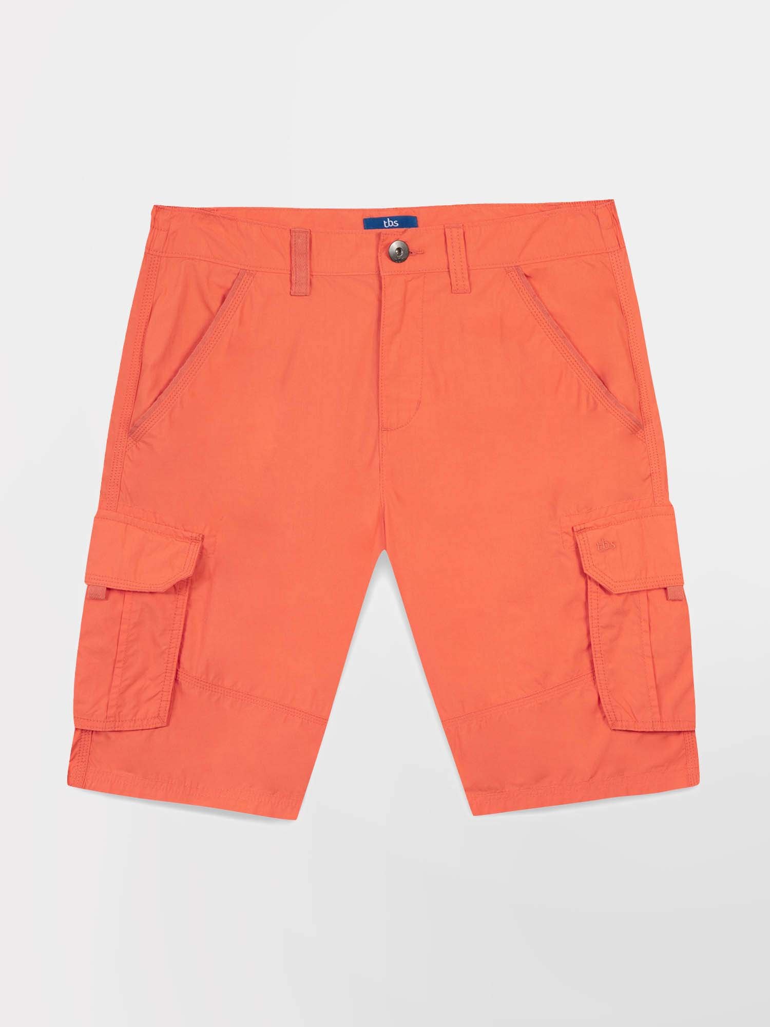 Bermuda Homme Ceinture Semi-Elastiquée Coton Corail