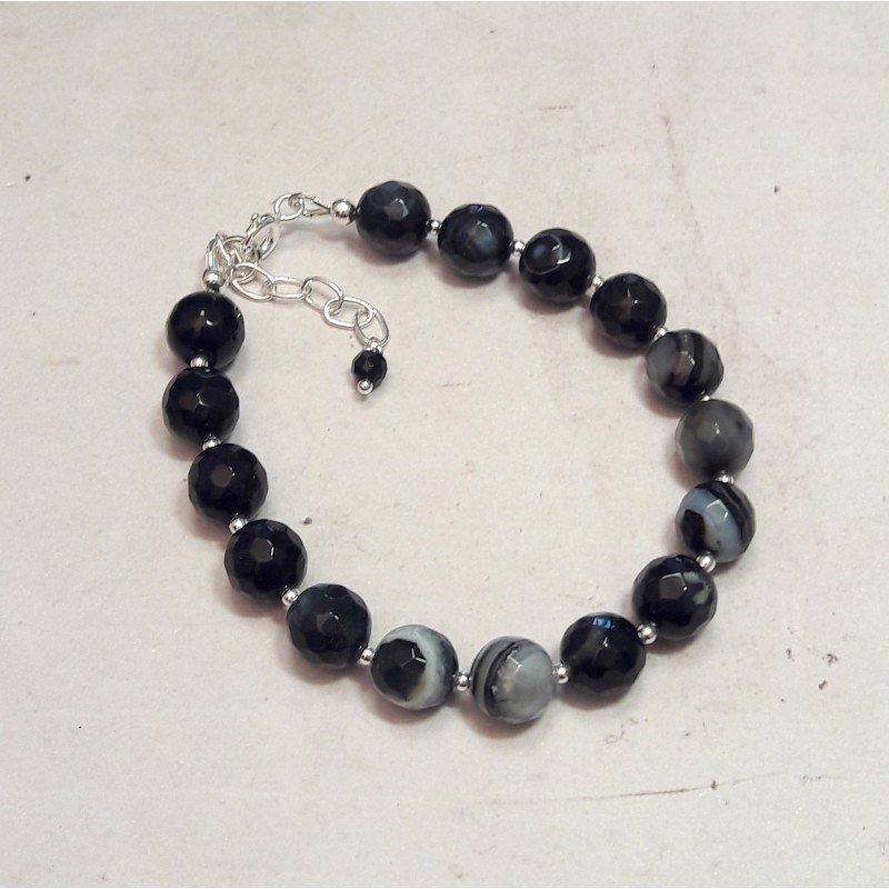 Bracelet Agate Rubanée Argent 925