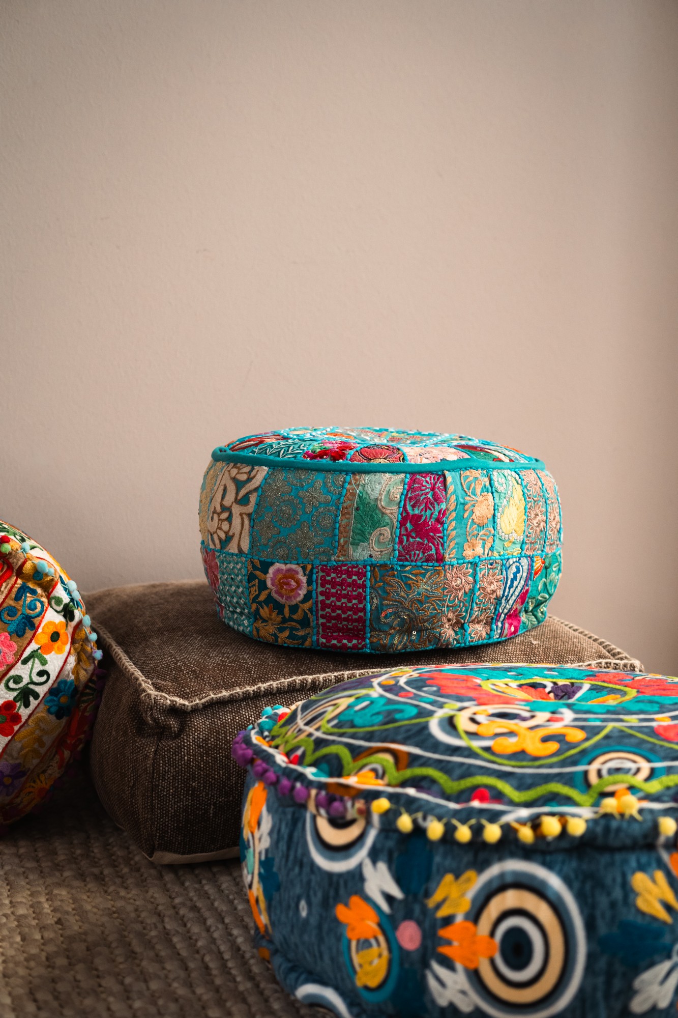 Pouf 'Decen' braun, B 60 cm, L 60 cm, H 20 cm von fischer's lagerhaus