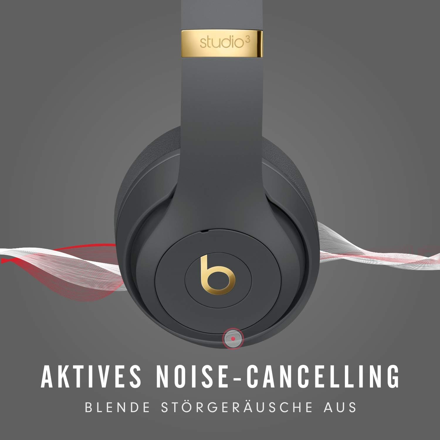 Studio3 Wireless Bluetooth Kopfhörer On-Ear Headset mit Pure ANC (MXJ92ZM/A) - Asphaltgrau