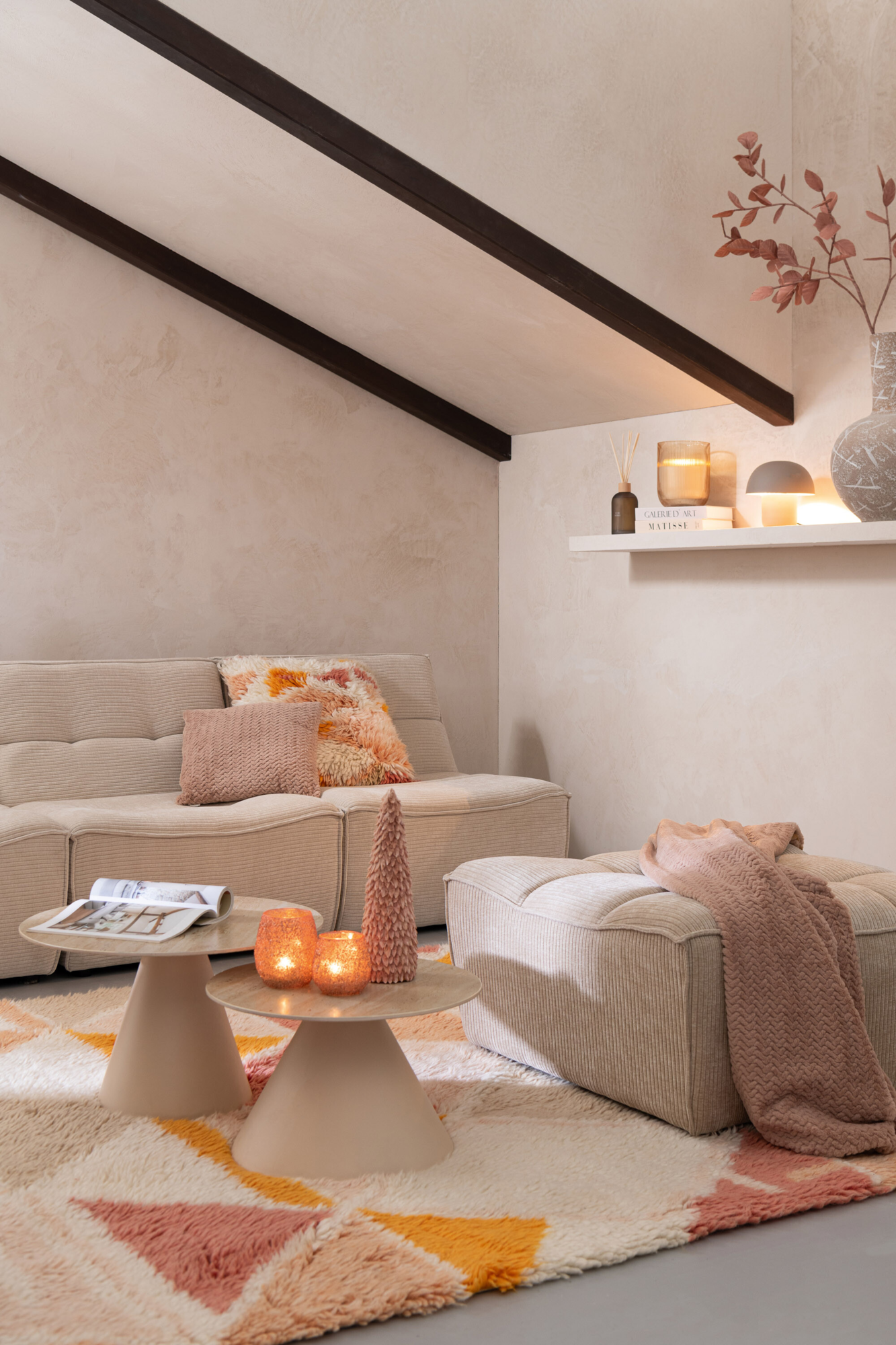 1-zits Sofa Grid Beige