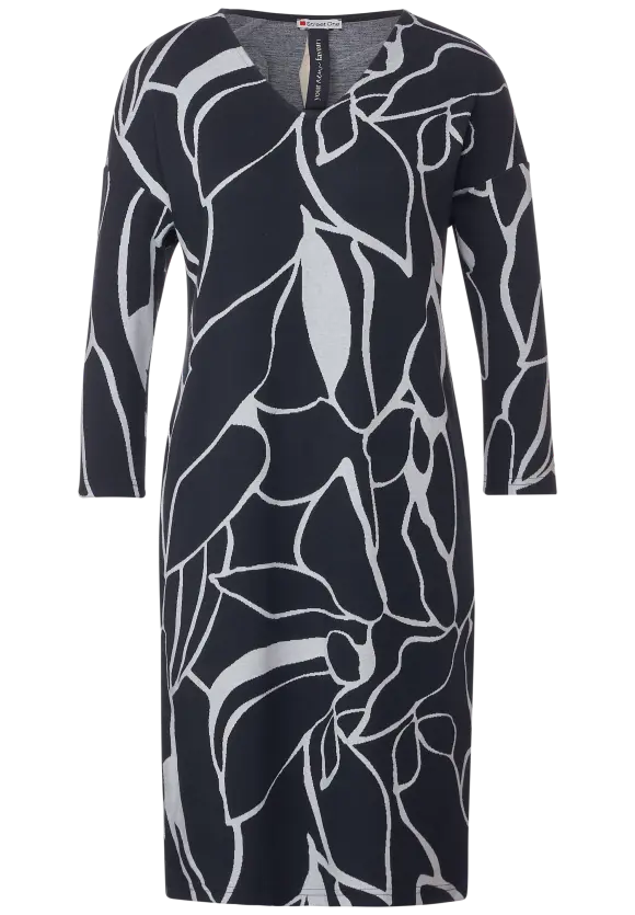 Jacquard Shirtkleid  - deep blue