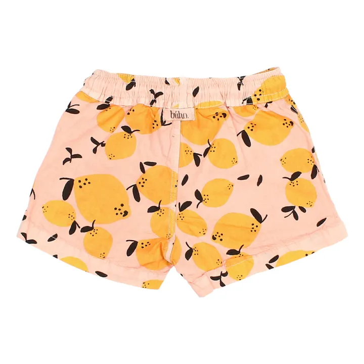 Búho Short de Bain Coton Bio Citrons Bébé | Corail