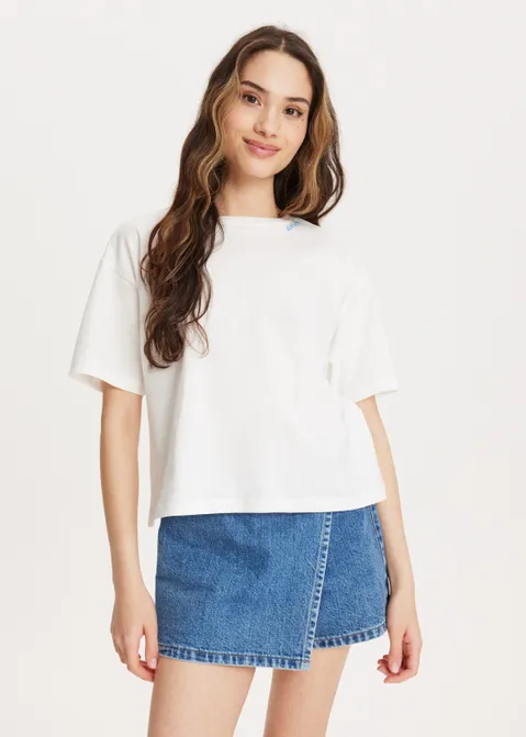 T-shirt met print ciao amore off-white (WIT.O)
