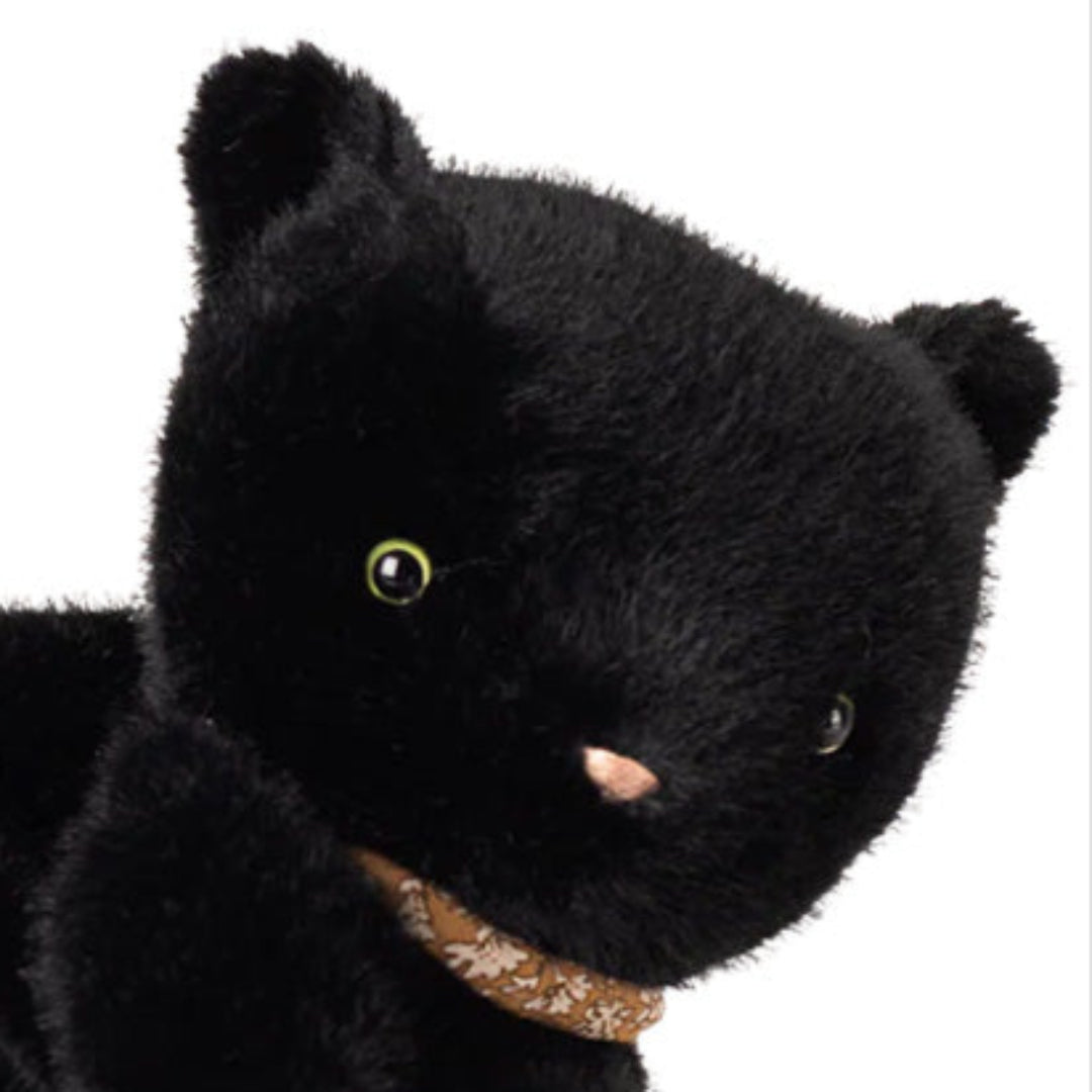 maileg knuffelkat sleeping kitten plush - black - 37 cm
