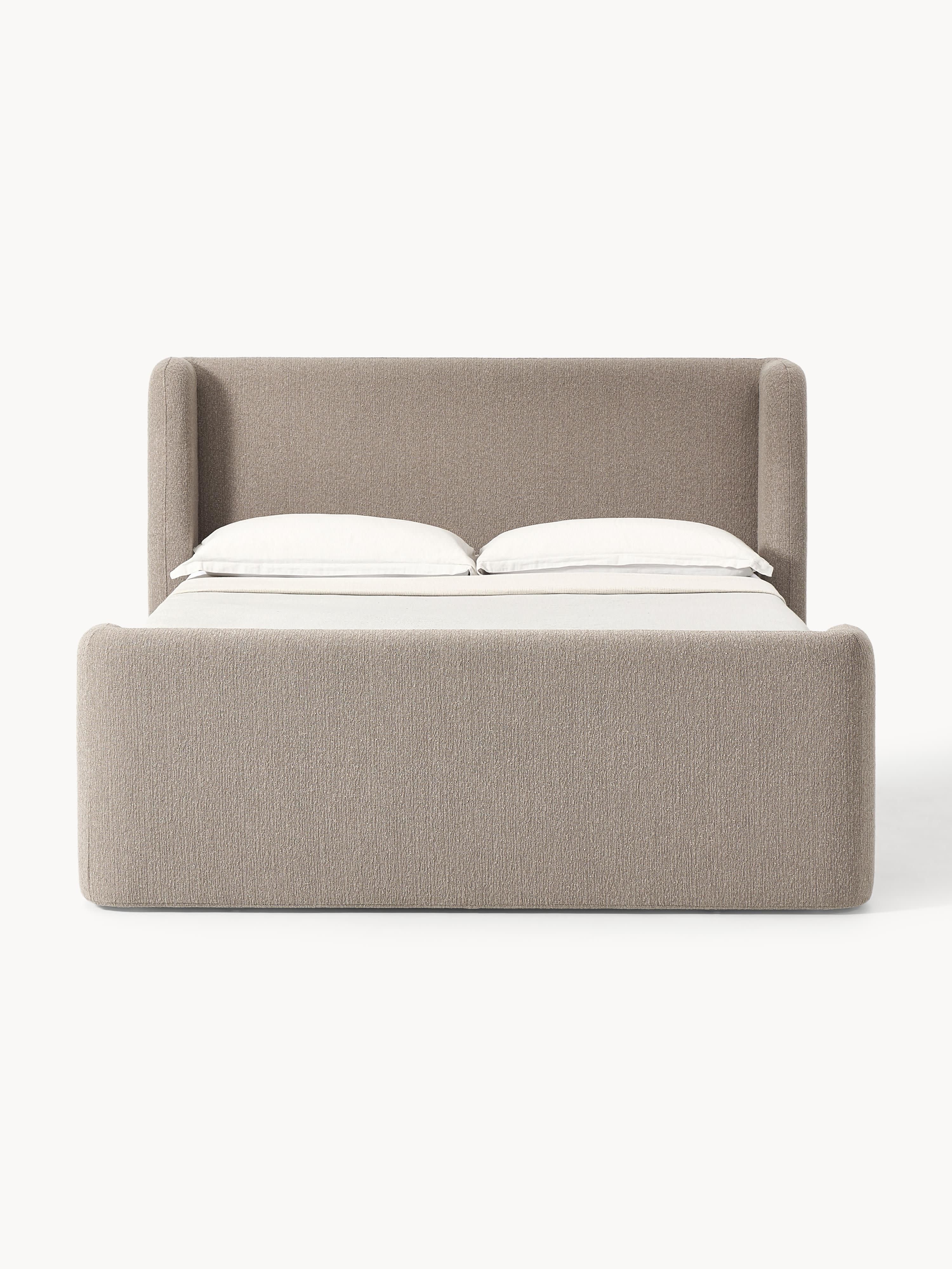 Bouclé boxspring bed Perla