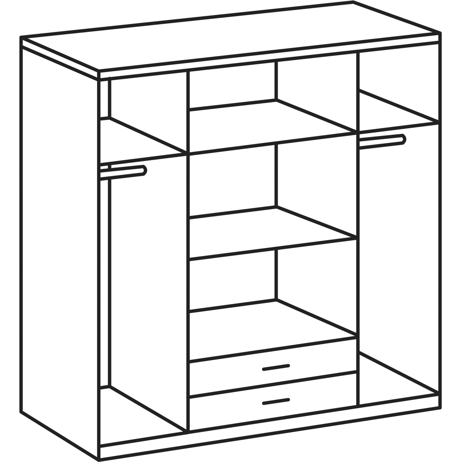 Drehtürenschrank Lübeck graphit Artisan 180 x 198 x 58 cm