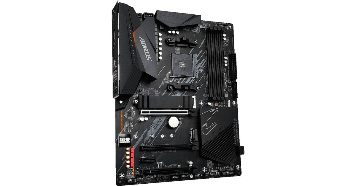 GIGABYTE AORUSB550 ELITE V2 socket AM4 moederbord  (Donkergrijs, RAID, Gb-LAN, Sound, ATX)