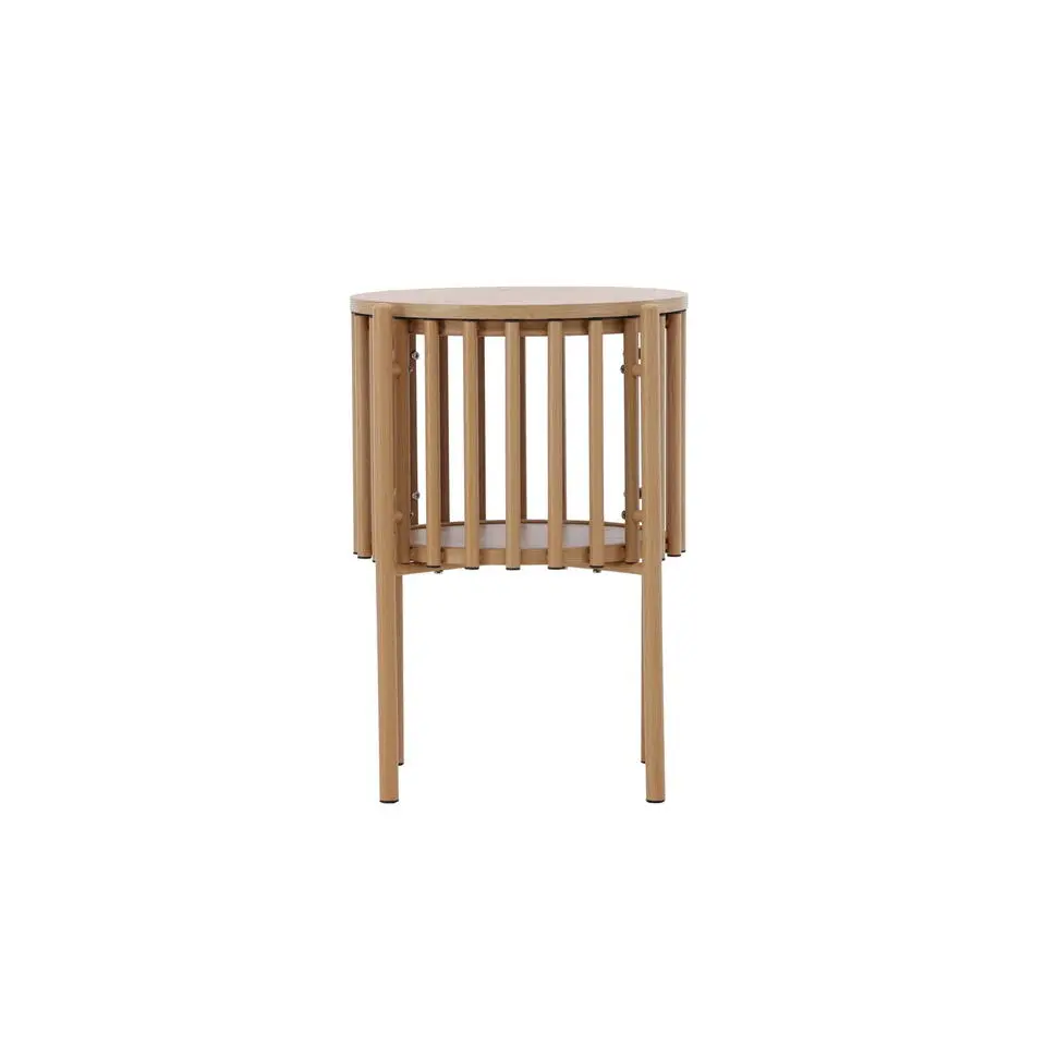 Bijzettafel Met Opbergruimte - Naturel MDF - 45x45x65cm - Rubbo