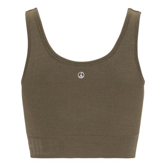 Moonchild Soft Rib Seamless Crop Top Womens Sage