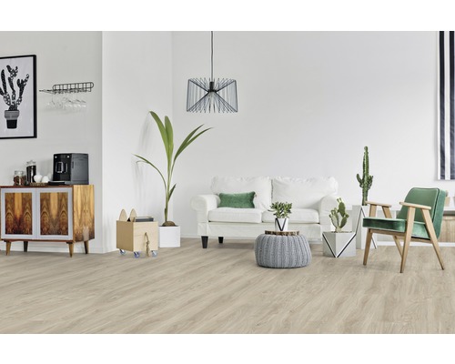 GREEN VINYL vinylvloer, witte eiken landelijke plank, klikverbinding, 1290 x 173 x 3,8 mm