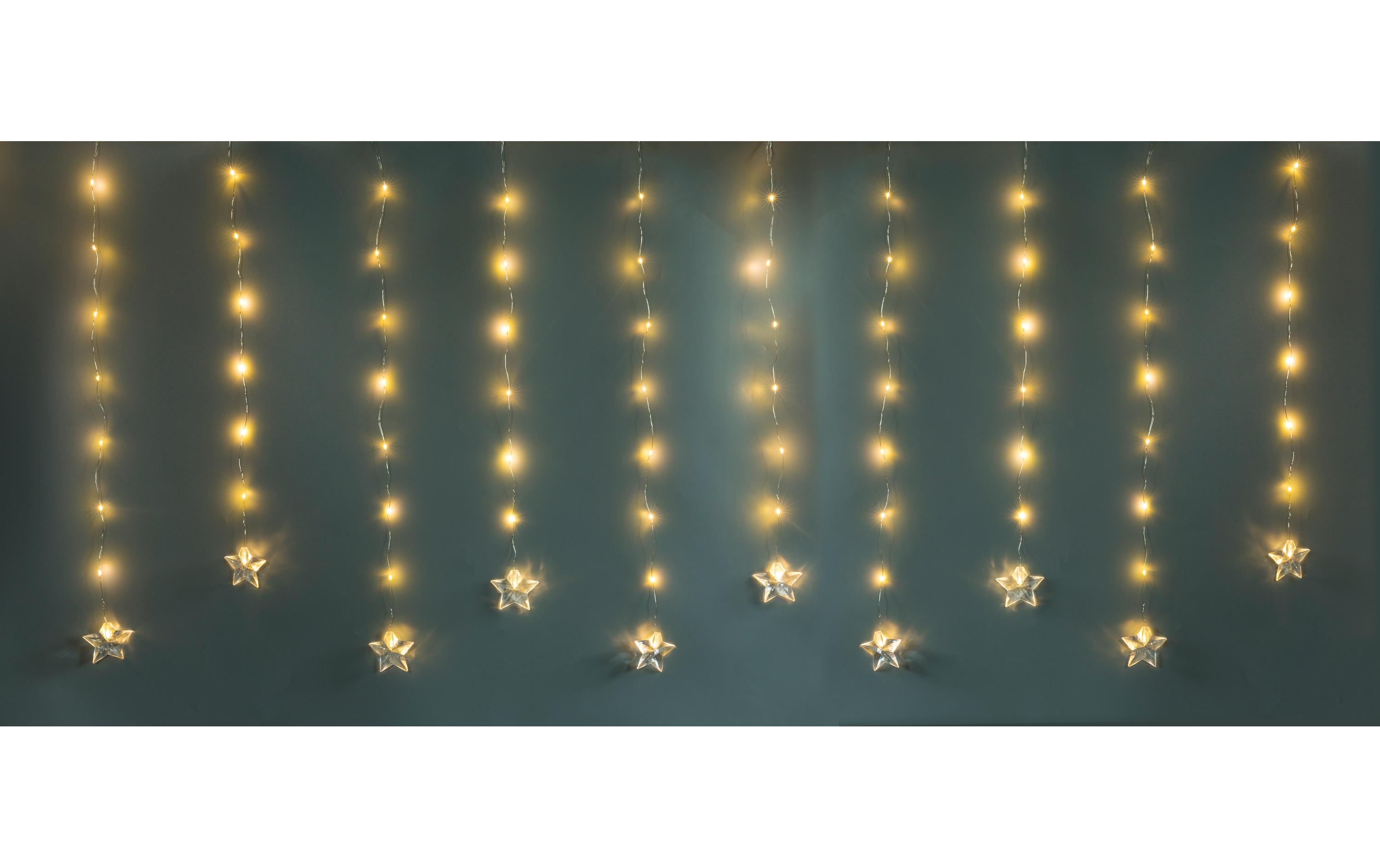 LED-Lichtervorhang mit 11 Strängen, 83 LEDs, 80 x 220 cmLichtervorhang für den Aussenbereich