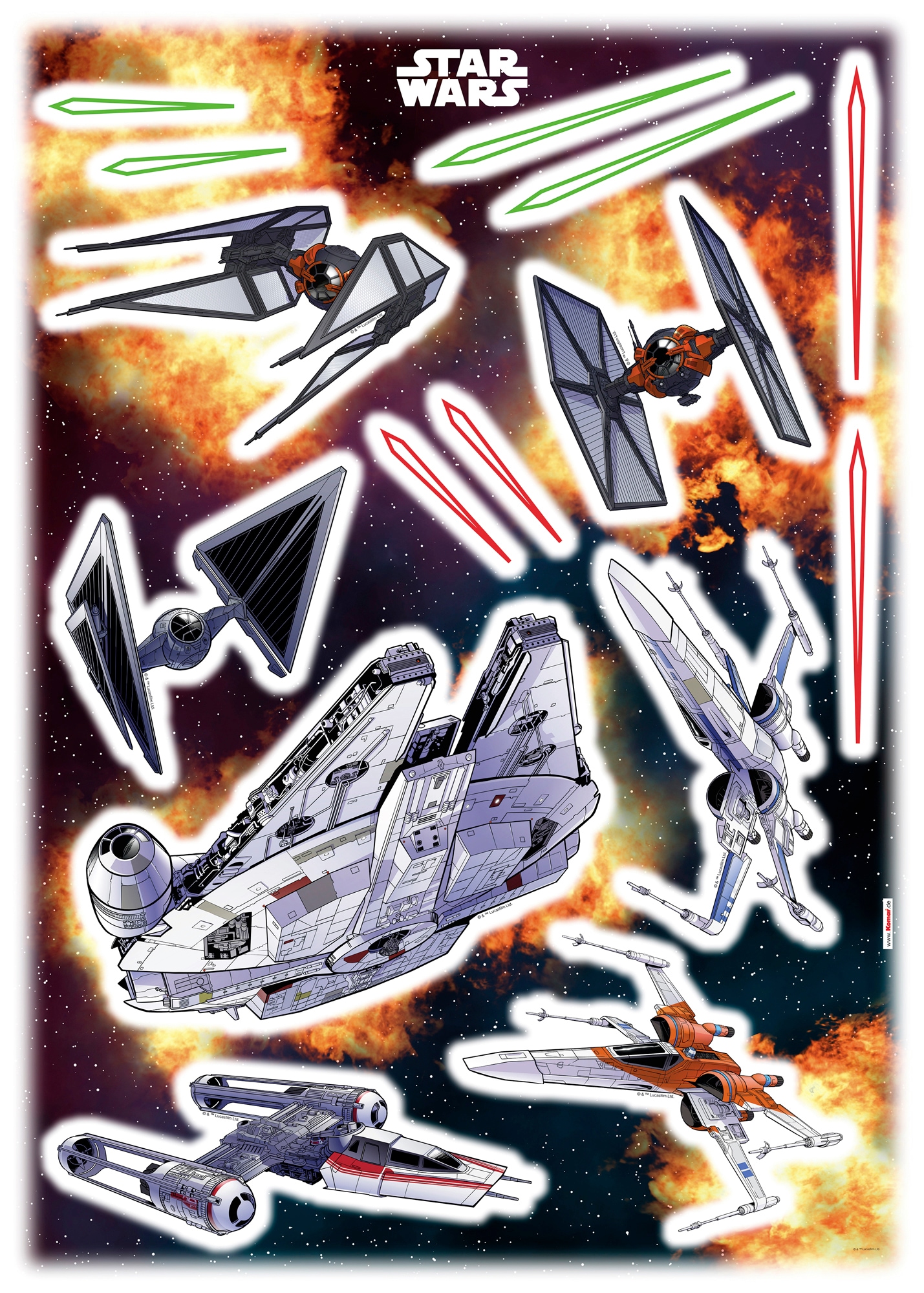 Komar Wandtattoo »Star Wars Spaceship - Grösse 50 x 70 cm« selbstklebend, Wandsticker, Kinderzimmer