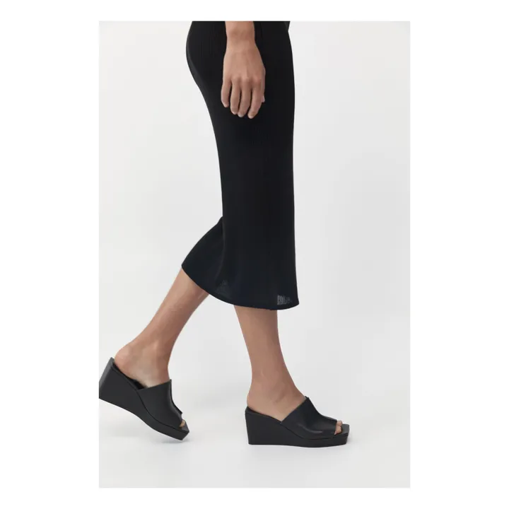 St Agni Mules Maria Wedge Cuir | Noir