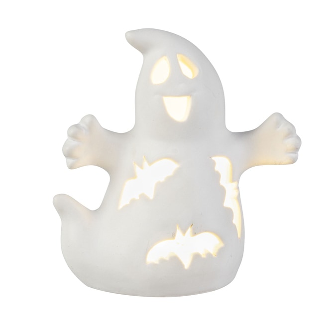 Geist mit LED - aus Keramik - ca. 10 x 6 x 10,5 cm
