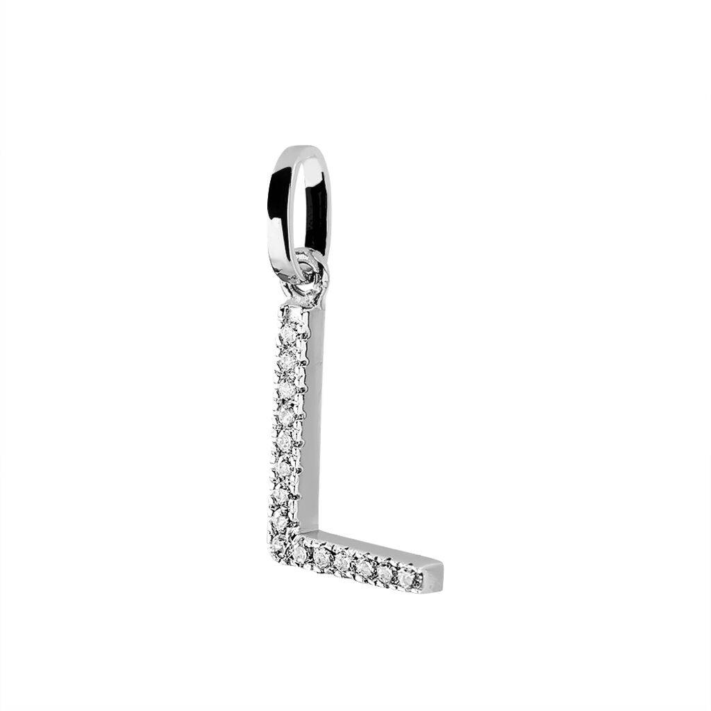 Pendentif Klementine Or Blanc Oxyde De Zirconium