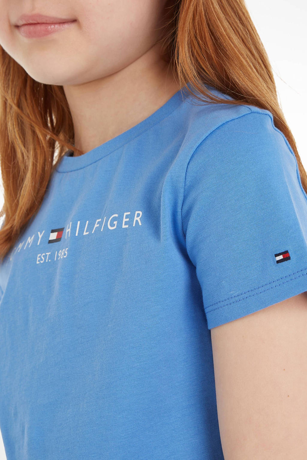 Tommy Hilfiger T-shirt met logo lichtblauw
