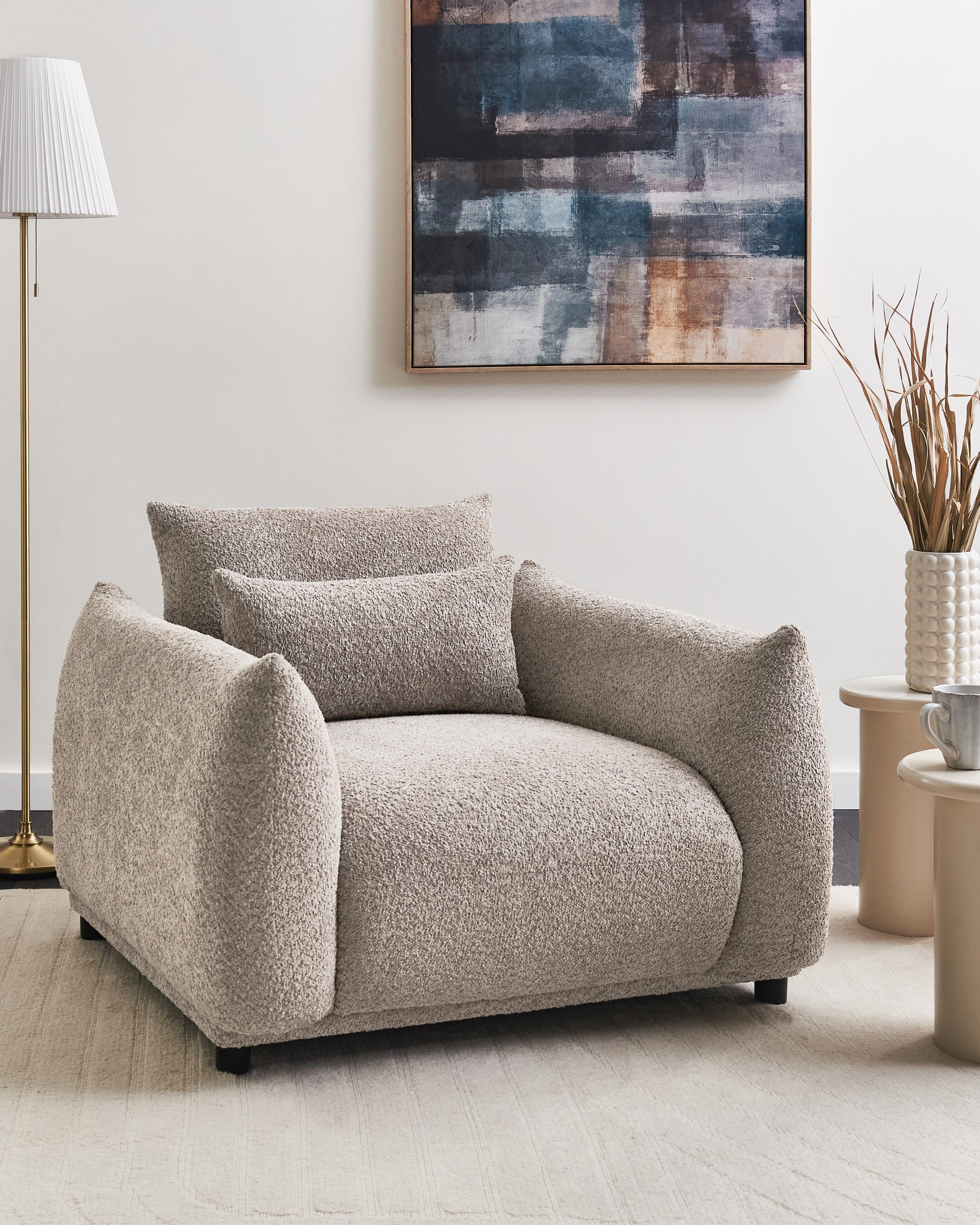 Fauteuil JAMSA Bouclé Taupe
