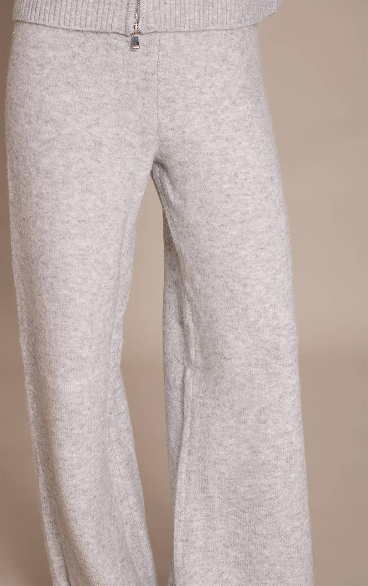 Gris Pantalon Large En Maille