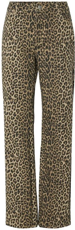 PIECES - Rechte Jeans - Luipaardprint - Denim - Hoge Taille