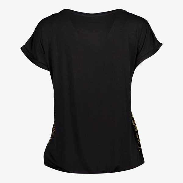 TwoDay dames T-shirt zwart/bruin met print