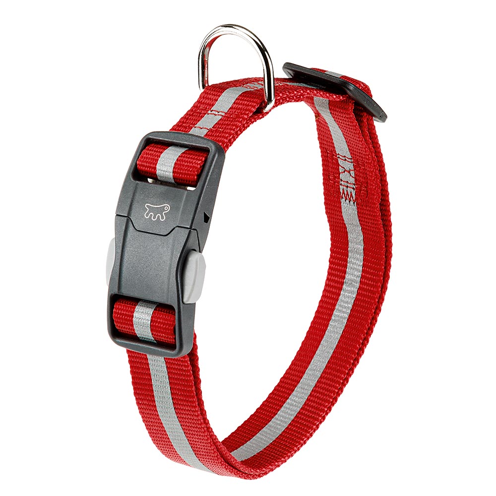 Collier réfléchissant pour chiens club reflex c25/70 en nylon avec boucle magnétique, idéal pour les promenades en soirée