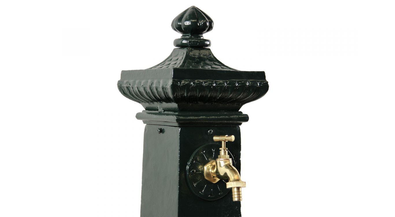 Fontaine de jardin aluminium vert 38x47x99cm
