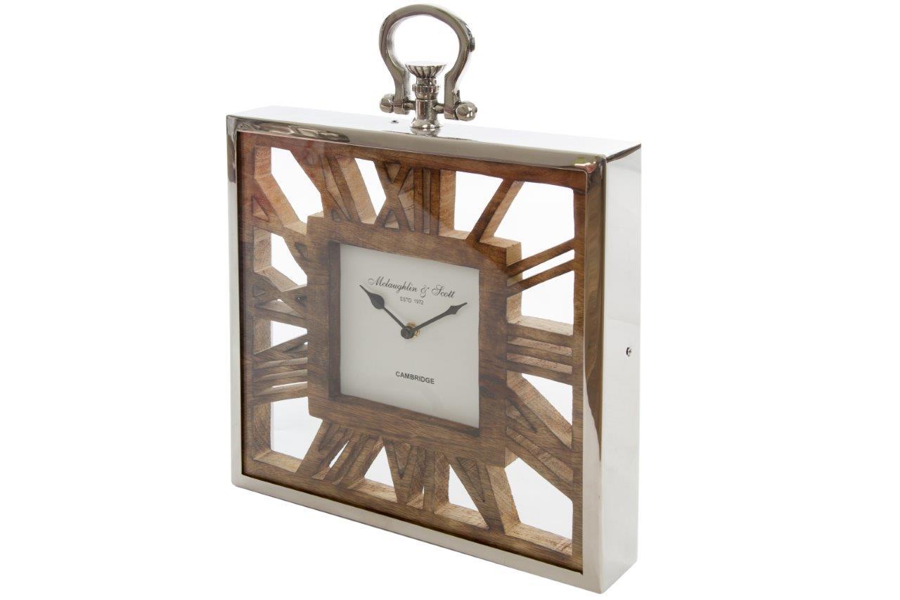 Wand-/Standuhr ARMAN - braun - 40x30 cm