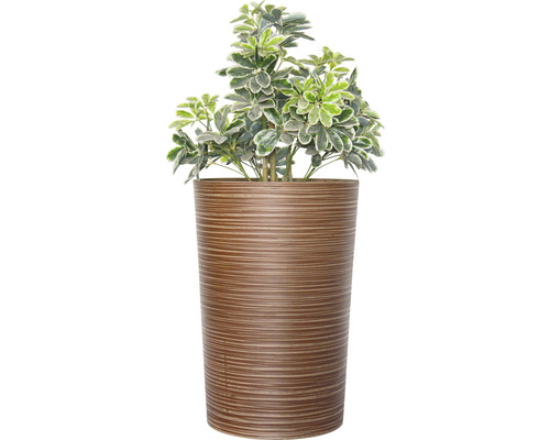 Lafiora gegroefde plantenvaas, kunststeen, Ø 49,3 cm, H 72,5 cm, bruin