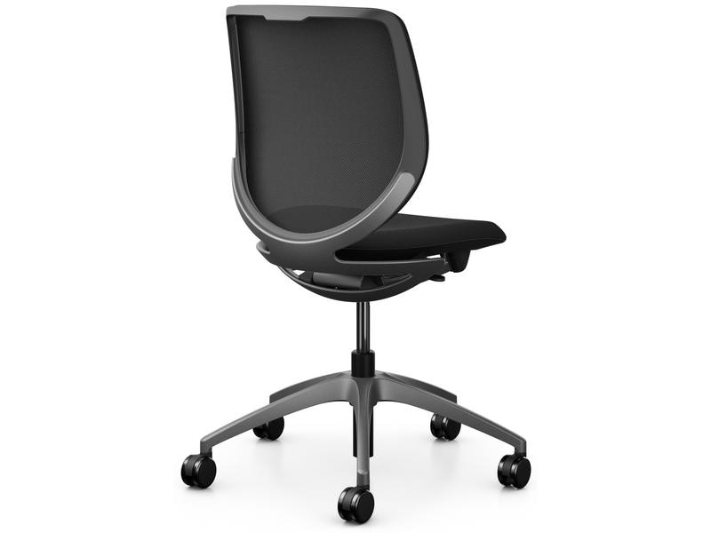 Giroflex Bürostuhl 313 mit Netzrücken, ohne Armlehnen, Schw Arbeitsstuhl für gesundes, ergonomisches Sitzen
