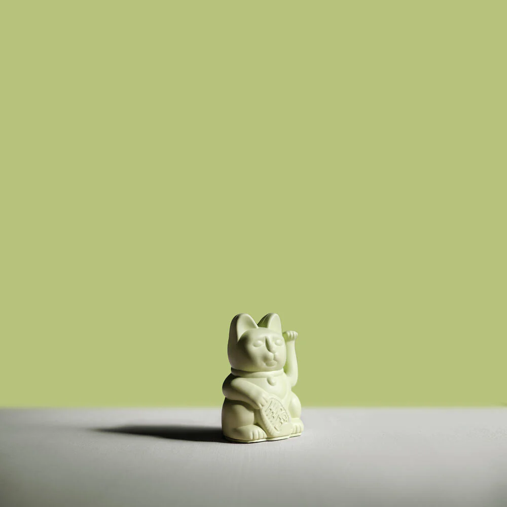 Donkey  Maneki-Neko kat, mini - pastelgrøn