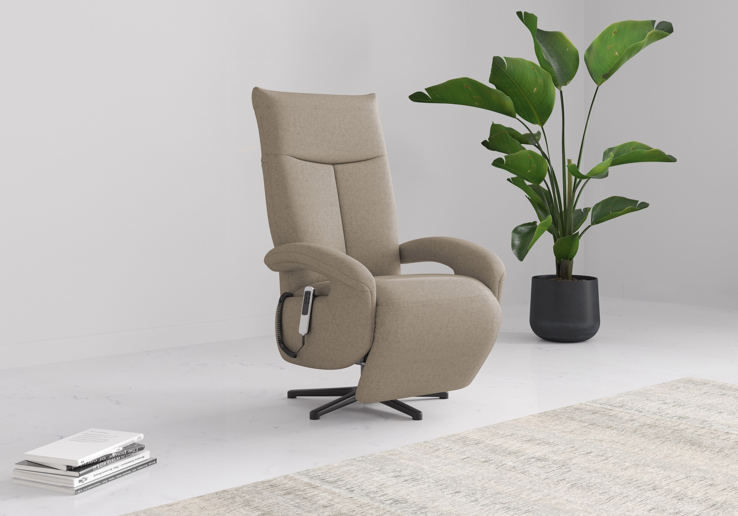 sit&more TV-Sessel »Emely, inkl. Kopfteilverstellung & 360° Drehfunktion« wahlweise mit 2 Motoren, Akku & Aufstehhilfe