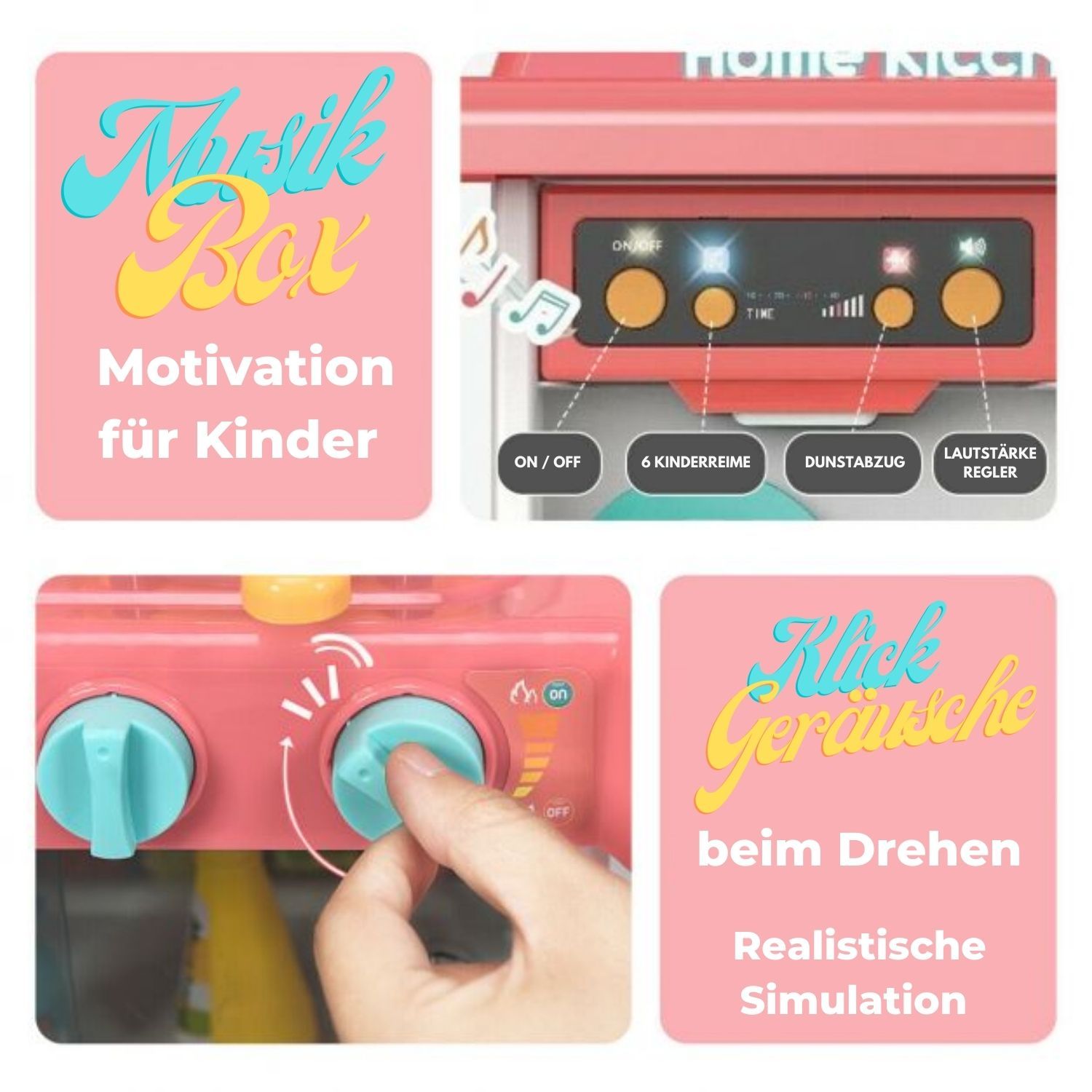 Coemo Kinderküche Paula Spielküche PINK mit viel Zubehör