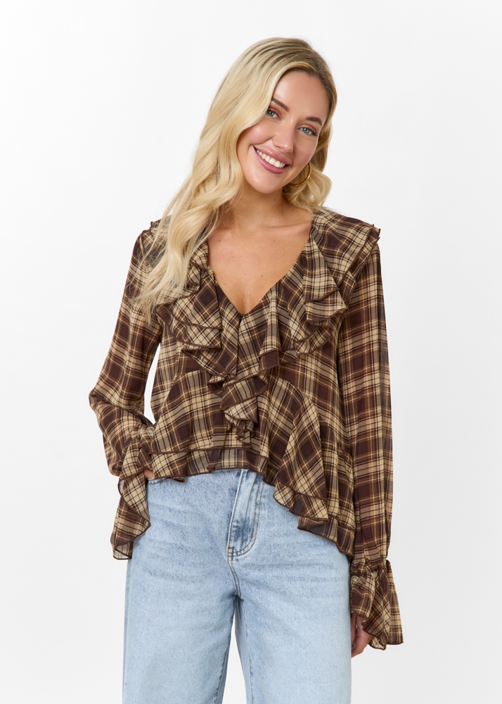 Madelief blouse bruin