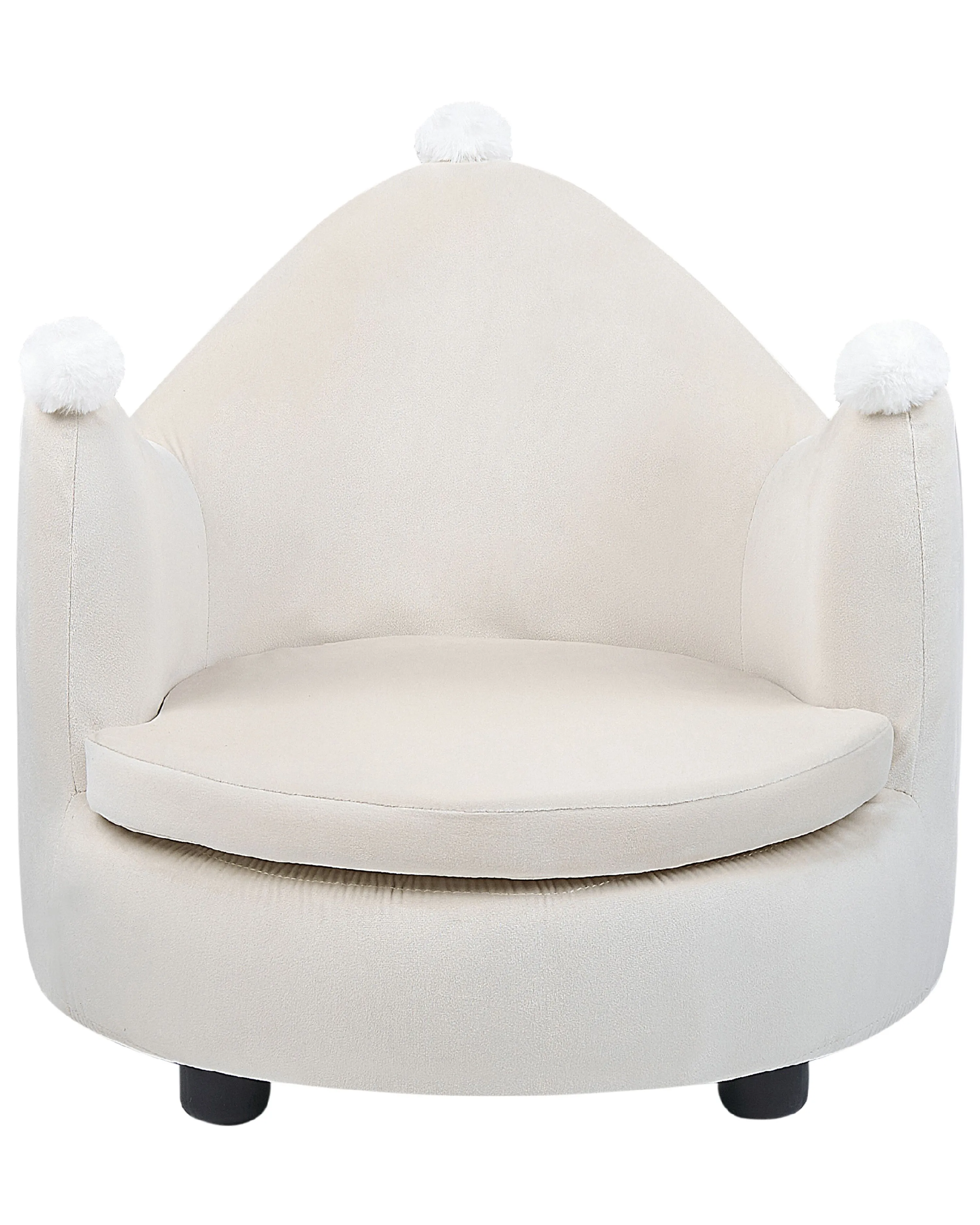 Kinderfauteuil Kroon VEGA Fluweel Lichtbeige