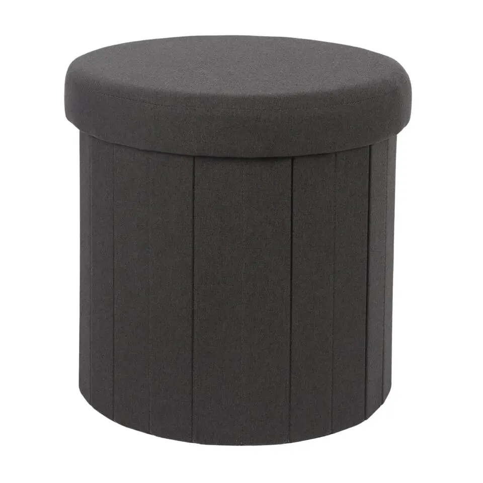 Home Deco Factory Poefje - opbergbox - zwart - 38 x 38cm