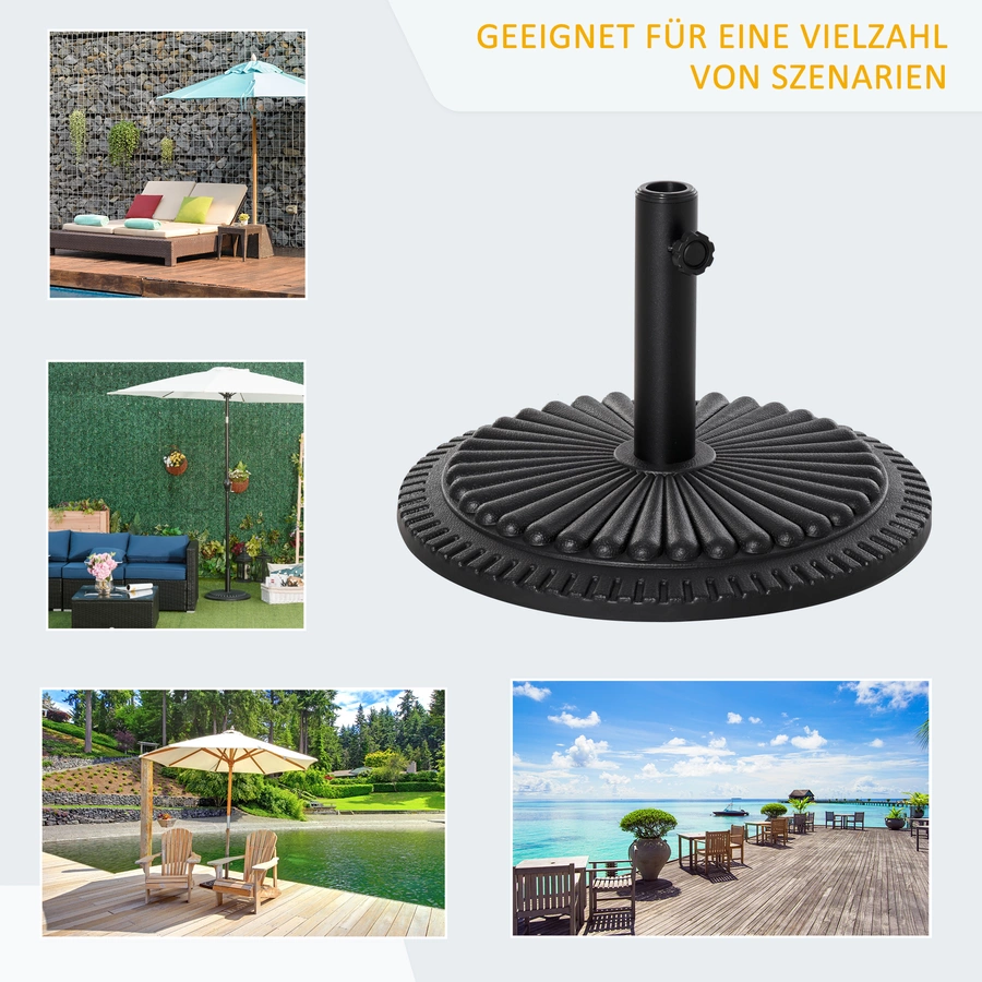 Outsunny Sonnenschirmständer mit 15 kg Gewicht schwarz