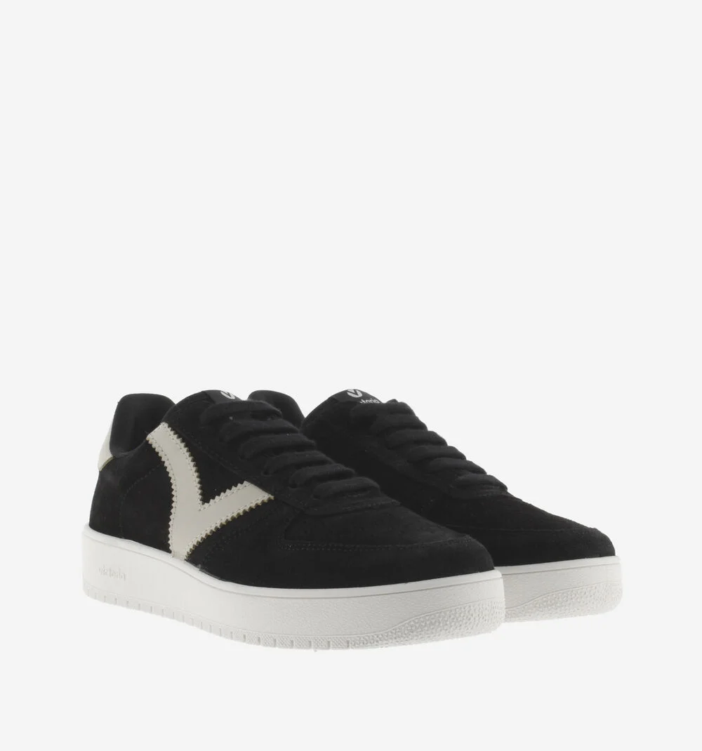 MADRID SPLIT LEATHER TRAINERSNEGRO